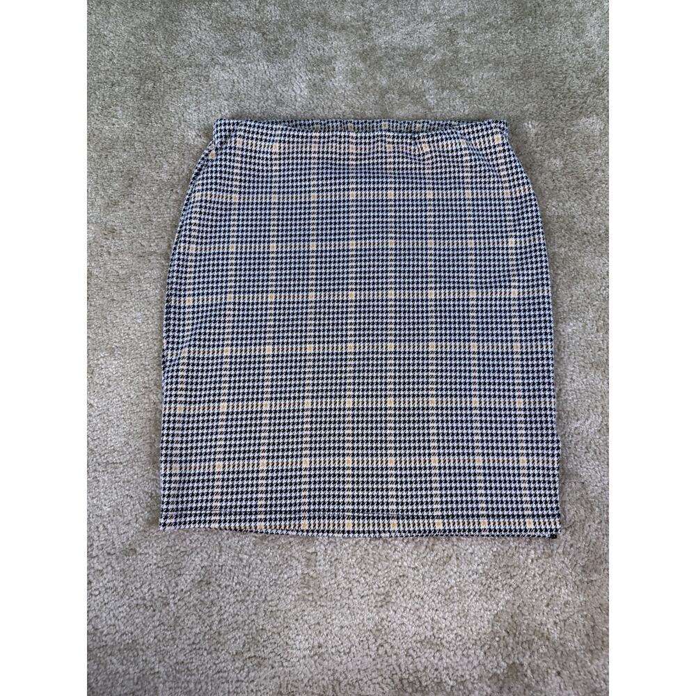 So Women's Stretch Pencil Skirt Houndstooth Size Large Pull On D034